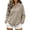 Khaki, variant on Women's Quarter Zip Pullover Sweatshirt, Long Sleeve Stand Collar Tops with Kangaroo Pocket, Loose Relaxed Casual White XXL