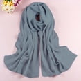 thumbnail image 4 of BESEW7 Chiffon Silk Feel Scarf for Women, Solid Color Bandana, Long Wrap Shawl for Head and Hair Daily Use Red, 4 of 4