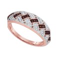 thumbnail image 1 of 10kt Rose Gold Womens Round Red Color Enhanced Diamond Band Ring 1/6 Cttw, 1 of 1