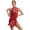 Burgundy, variant on Women Latin Dance Performance Costume Shiny Rhinestones Fringed Latin Dress Tango Jazz Dancewear Burgundy XL