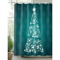 thumbnail image 2 of Dream Christmas Tree Shower Curtain Set, Waterproof Shower Curtains for Bathroom, Cyan Xmas Tree Sparkle Star Reindeer Washable Fabric Cloth Bath Curtain for Bathtub with Hooks 54x78 Inches, 2 of 6
