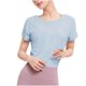 thumbnail image 1 of Camiseta de Manga Corta de Verano para Mujeres Color Sólido Cuello Redondo Camiseta de Manga Corta de Poliéster, Top de Moda Casual para Mujeres Y Niñas, 1 of 5