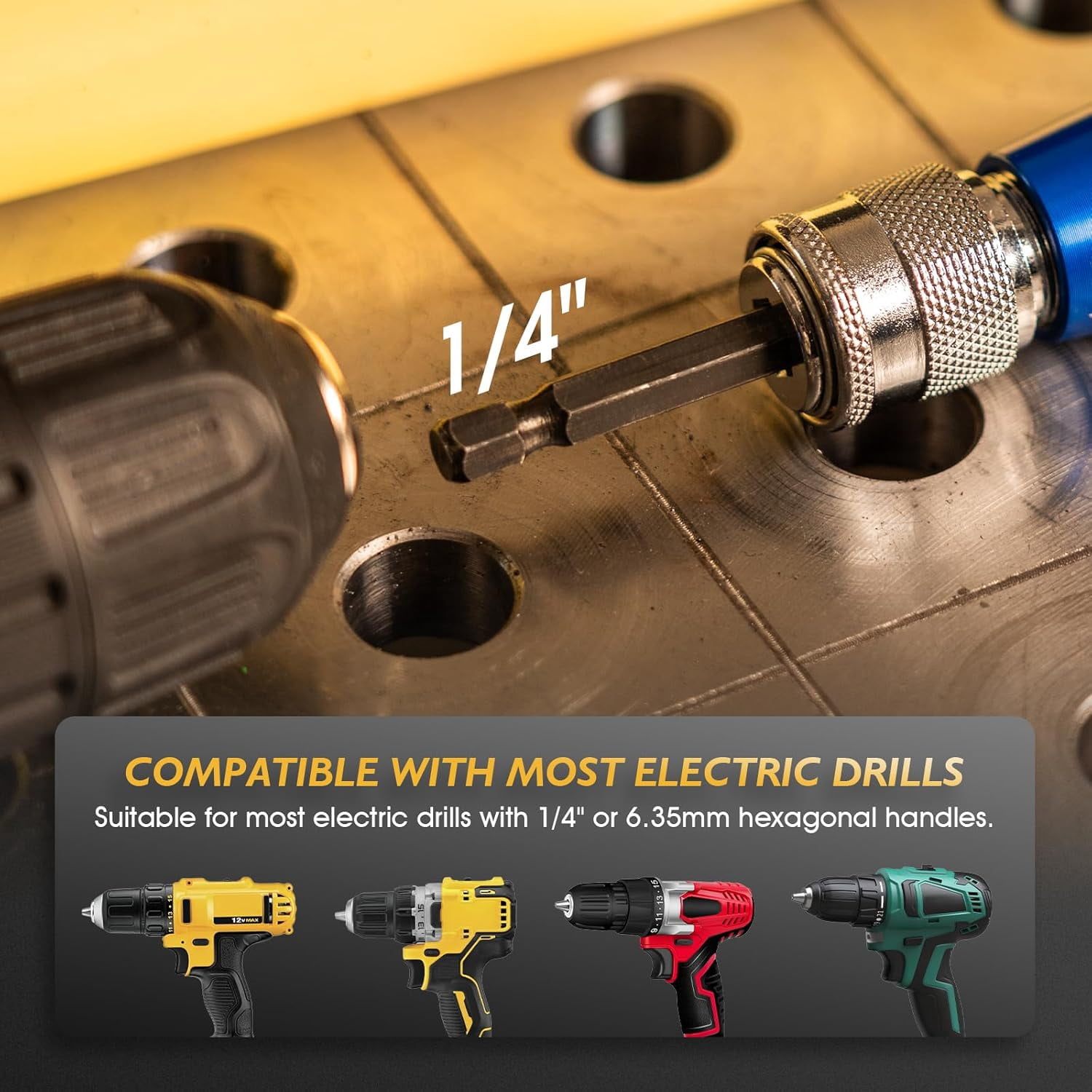 Wire Stripper for Drill US Standard 14-12-10-8 AWG Wire Quick Stripping with Wire Nut Twister for Electrician Home DIY