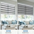 thumbnail image 5 of Keego Custom Size Zebra Shades for Windows Privacy Cordless Windows Shades for Home Office, Dark Gray, 24"W x 72"H, 5 of 9