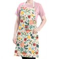 thumbnail image 5 of Pioneer Flower Floral Print Pattern Apron-Garden Aprons for Women with Pockets-Cotton Linen Waterproof Kitchen Cooking Gardening Aprons Adjustable for Kitchen,Cooking,BBQ and Salon 33x27 Inch, 5 of 7