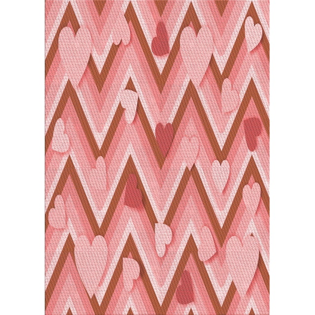 Ahgly Tapis Rectangulaire Lavable en Machine Intérieur Transitionnel Rose Pastel, 4 Pieds x 6 Pieds