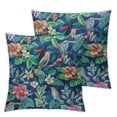 thumbnail image 2 of Jiayy Blue Orange Hummingbird Bird Teal Decorative Pillow Covers Cozy Soft Throw Pillowcase Square Couch Cushion Cover for Home Decor Sofa Living Room Bed Car 2 pcs, 2 of 6