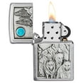 thumbnail image 3 of Zippo Wolf Pack and Moon Emblem Brushed Chrome Pocket Lighter, 3 of 6