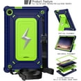 thumbnail image 3 of elitegadget Case for Lenovo Tab 10.1 inch 2025 Released (TB311FU) - Dual Layer Protective Hybrid Cover Case with Kickstand Lightning Design (Navy Blue/Green), 3 of 6
