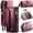 Red, variant on Crossbody for Samsung Galaxy A37 A57 Case Wallet【RFID Blocking】with 10-Card Holder Zipper Bills Slot, Soft PU Leather Magnetic Flip Wristlet Shoulder Strap Wallet Case for Women