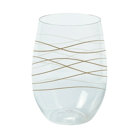 

Wavy Stemless Plastic Wine Glasses 6Pc - Party Supplies - 6 Pieces