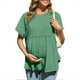 thumbnail image 2 of Pantalones cargo para mujer,Camisas de maternidad para mujer, túnica de manga corta con cuello redondo, mezcla de algodón y lino, blusa informal para primavera y verano, sopatenor, 2 of 9