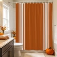 thumbnail image 3 of Vintage Orange Striped Shower Curtain Set - Extra Long 72" x 96" Washable Bathtub Curtain with 12 Hooks, Farmhouse White Stripes Aesthetics Waterproof Fabric Stall Shower Curtains for Bathroom Décor, 3 of 8