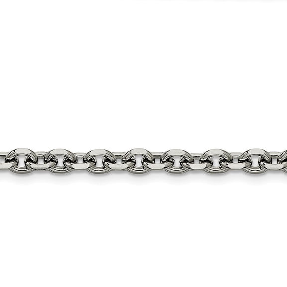 Stainless Steel 5.3mm Cable Chain Necklace - 24 Inch