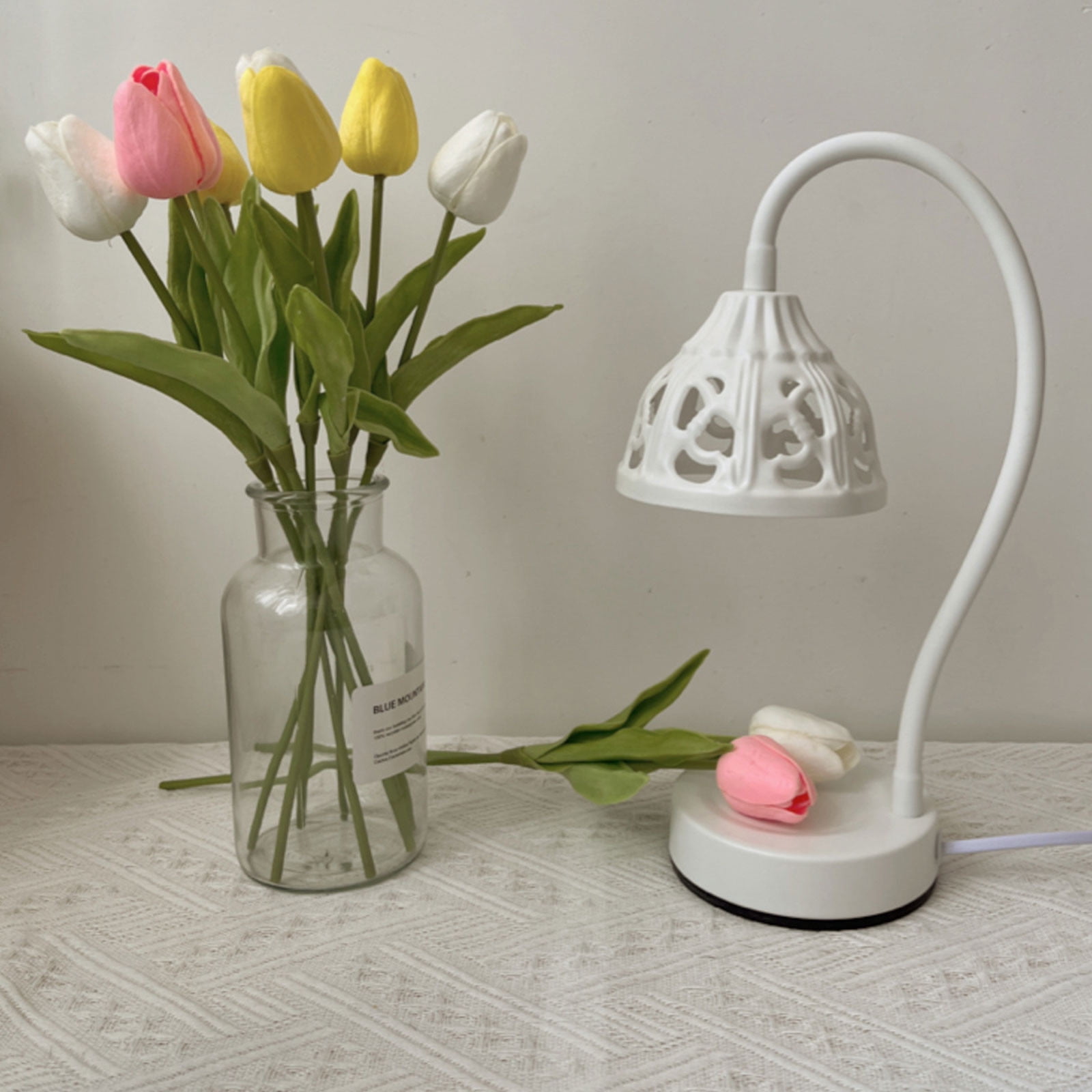 Wovilon Night Light Metal, Candle Lamps, Dimmable Melting Candles, Hot Melting Heat Lamps, Scented Melting Candles, Tabletop Vintage Table Lamps (Candles Not Included)