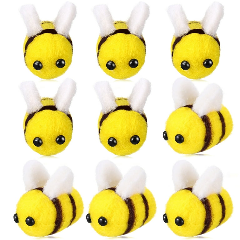 10pcs Wool Felt Bees Decorations DIY Mini Bees Crafts Bee Decorations  Costume Accessories 
