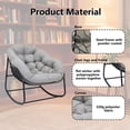 thumbnail image 7 of Outdoor Ladena Rocking Chair with Cushions, Large Sized and Metal Frame, Ergonomic Back Design for Garden, Porch, Patio and Various Space., 7 of 7