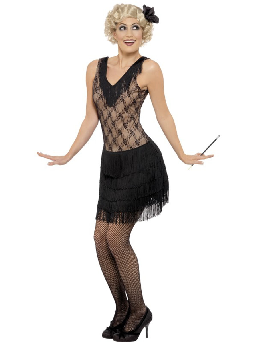 Womens 1920s Flirty Flapper Girl All That Jazz Sleeveless Dress Costume ...