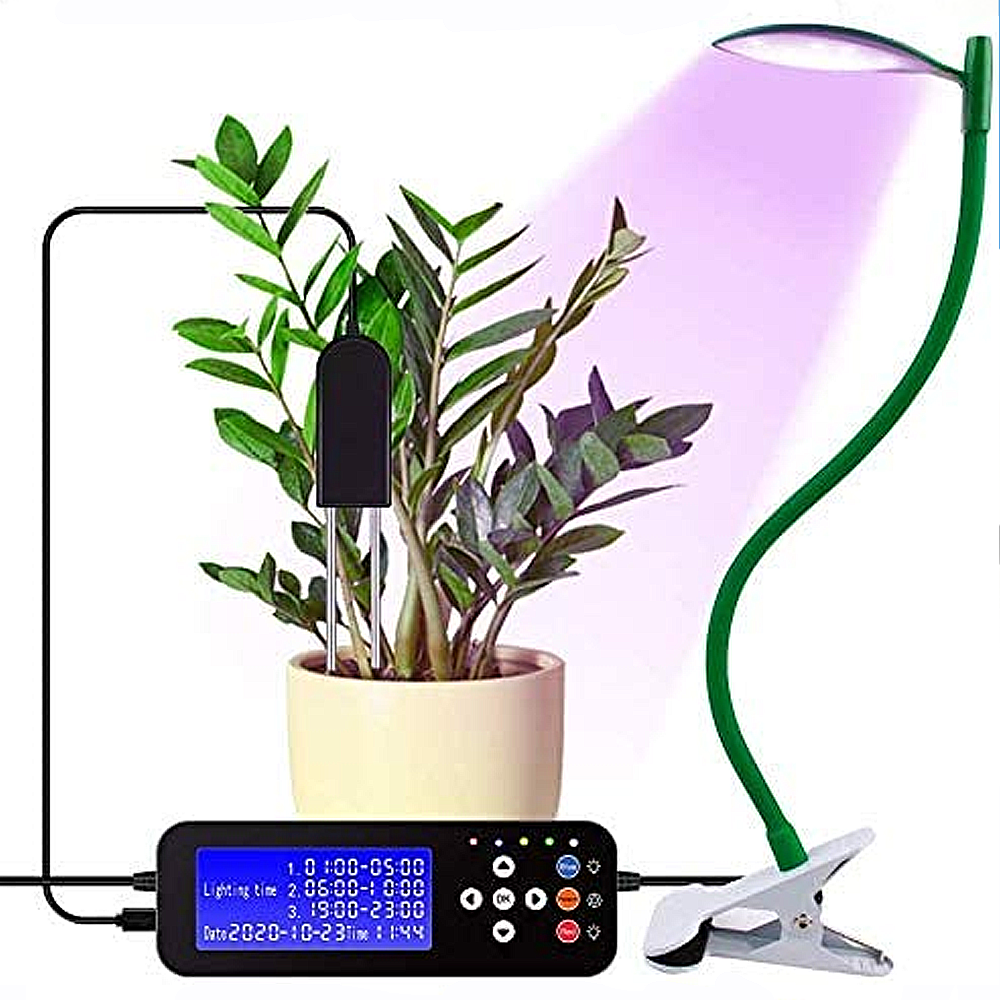 Full Spectrum USB LED Plant Growth Lamp Soil Moisture Meter Suitable