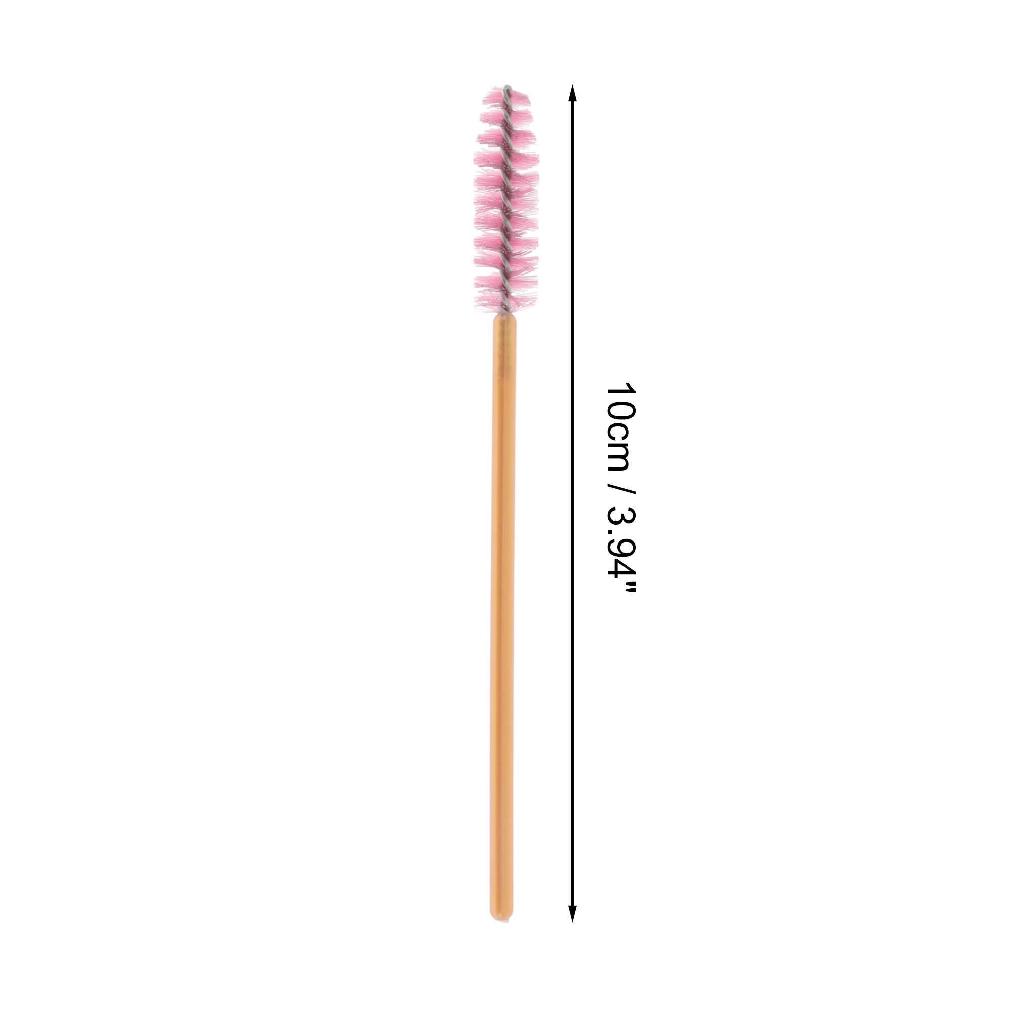 Unique Bargains Convenient Eyebrows Brushes for Travel 50 Pcs Gold Tone, Pink