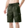 thumbnail image 3 of BRANROY Mens Cargo Shorts Multi‑Pockets - Stretch Comfy Loose Fit Shorts, Suitable for Hiking Shorts, Beach Shorts, and Casual Sport Shorts with Adjustable Drawstring,Army Green,M, 3 of 8