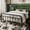 Black, variant on SHA CERLIN Queen Size Metal Platform Bed Frame with Victorian Style Iron-Art Headboard and Footboard, Easy Assembly, Under Bed Storage, No Box Spring Required, Black