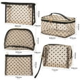 thumbnail image 2 of DODAMOUR 5 Pieces Mesh Makeup Bags, Portable Heart Print Mesh Cosmetic Bag with Zipper, Travel Toiletry Bag for Home Office Travel Accessories (Beige), 2 of 6