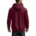 thumbnail image 4 of safuny Men's Long Sleeve Tops Loose Hoodies Shirts Big&Tall Casual Crew Neck Sweatshirts Zipper Workout Fashion Solid Color Pullover Red XXL, 4 of 9