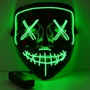 Halloween LED Glow Purge Mask Stitches EL Wire Light Up Costume Party Cosplay