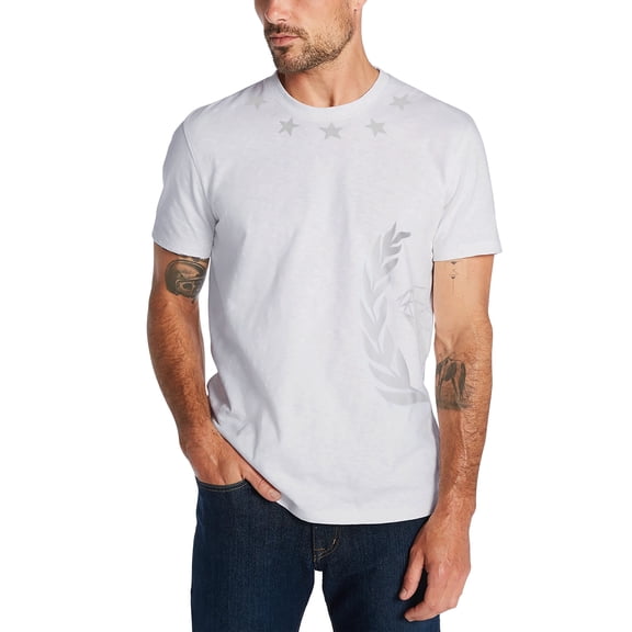 Ma Croix Mens Casual Graphic Print Silver Star Diamond Short Sleeve T Shirt