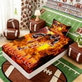 thumbnail image 5 of Erosebridal Fire Football Twin Sheet Sets, Sport Bedding for Men and Boys, 3pcs, 1 Flat Sheet, 1 Fitted Sheet and 1 Pillowcase, 5 of 6