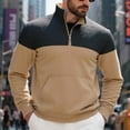 thumbnail image 3 of RongHuan Quarter Zip Sweatshirts for Men Trendy Color Block Long Sleeve Pullove with Pockets Casual 1/4 Zip Stand Collar Sweatshirt, 3 of 8