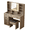 Gray, variant on Hassch Vanity Desk with Lighted Mirror Cabinet and Charging Station, 47.2" Makeup Table with Hooks, Glass Top and Cushioned Stool, Dressing Table with Open Shelves and 5 Storage Drawers, White