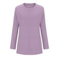 thumbnail image 3 of ZyeKqe Long Sleeve Tops for Women Lightweight Fleece Round Neck Shirts Solid Color Fall Winter TopTrendy Clothes, 3 of 4
