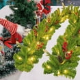 thumbnail image 2 of Hvmvliv 7ft Christmas Garland with Lights Artificial Cedar Garland Led Lights Artificial Garlands Decoration for Indoor Christmas Hanging Ornaments Green, 2 of 6