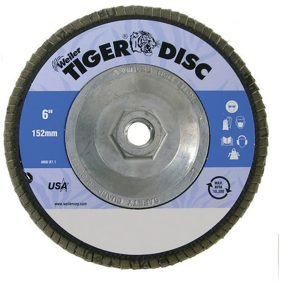 Weiler Fiber Disc,6 in Dia,5/8in Arbor,60 Grit 98105