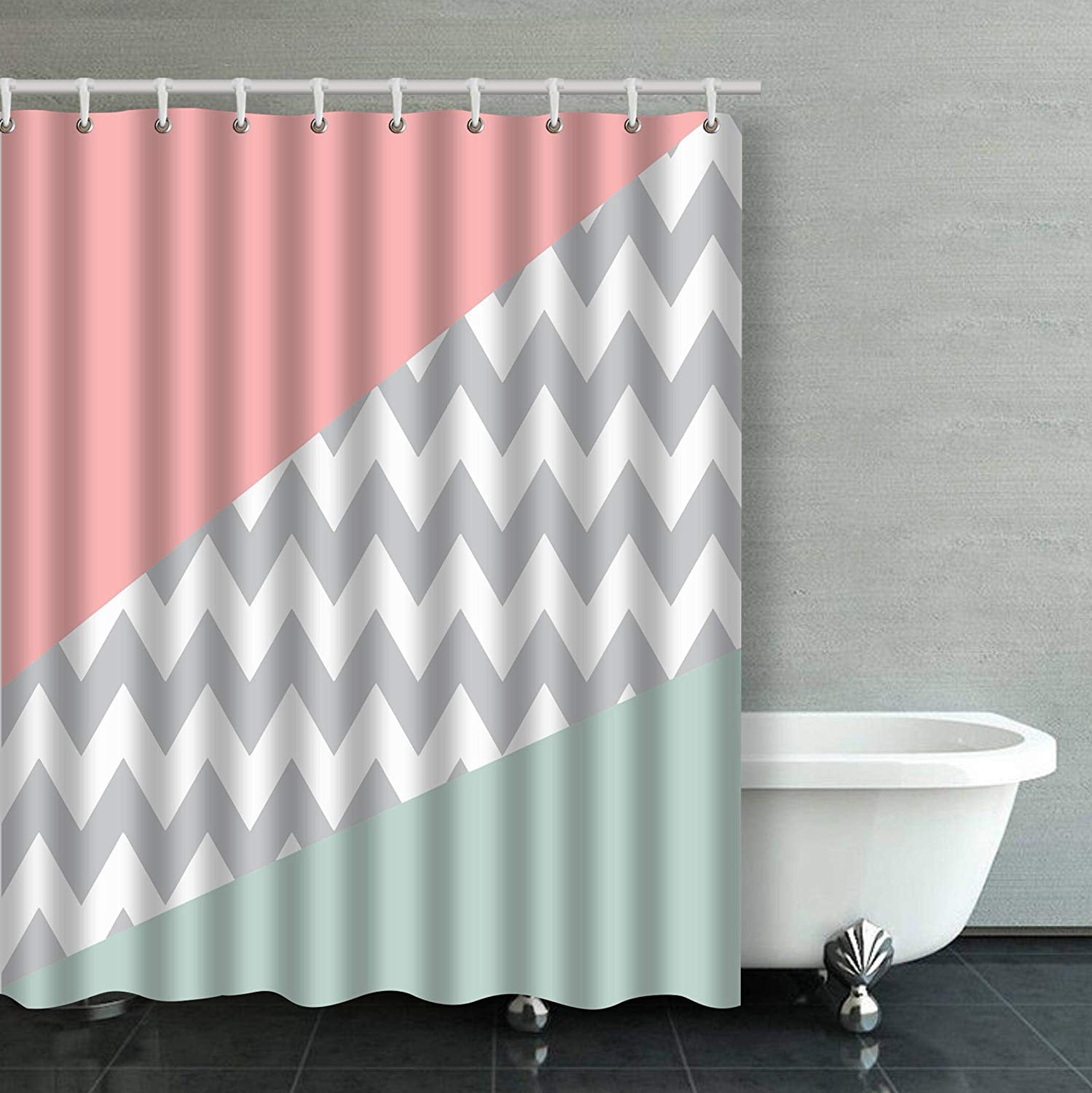 Hanukkah Black Print Pattern Bathroom Shower Curtain