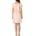 thumbnail image 3 of Unique Bargains Women's Pajama Dress Satin Sleepwear Nightshirt Soft Lounge Nightgowns, 3 of 5