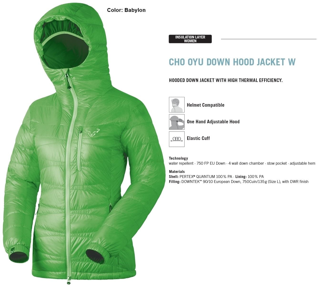NEW Dynafit Cho Oyu Down Insulator Green Womens S Winter Ski Jacket 2016 Rt$320 