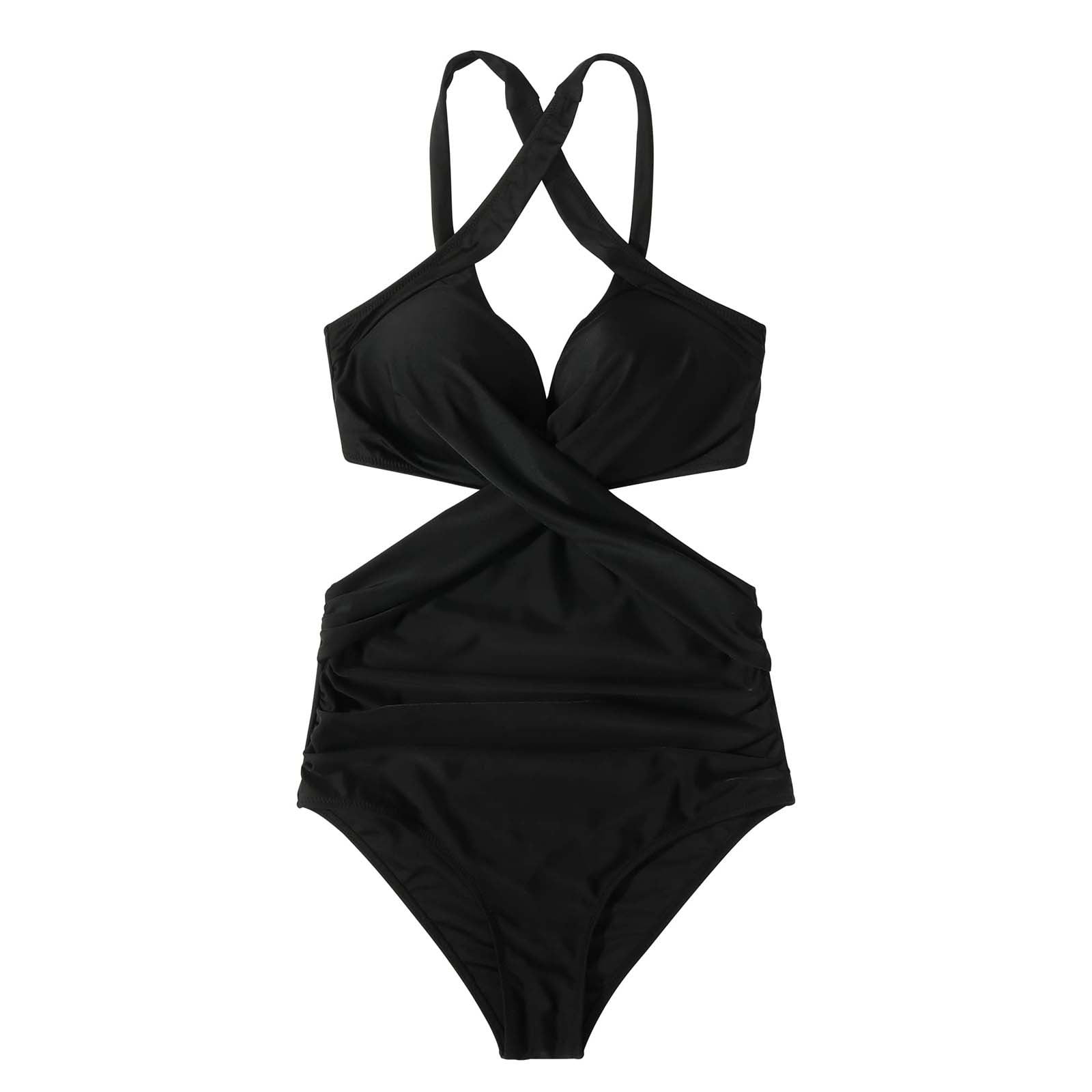 "Aayomet Bathing Suit Tie Criss Cross Plunge One Piece Thong Swimsuit