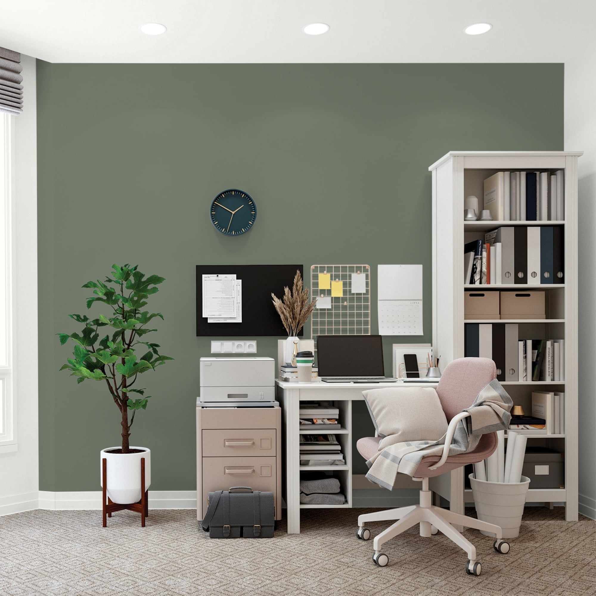 Glidden HEP Thyme Green / Green, Flat Interior Paint with Primer, 1 Gallon