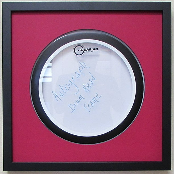 14" Drum Head Display Frame Set Black frame Dark Red matting Easy Mount