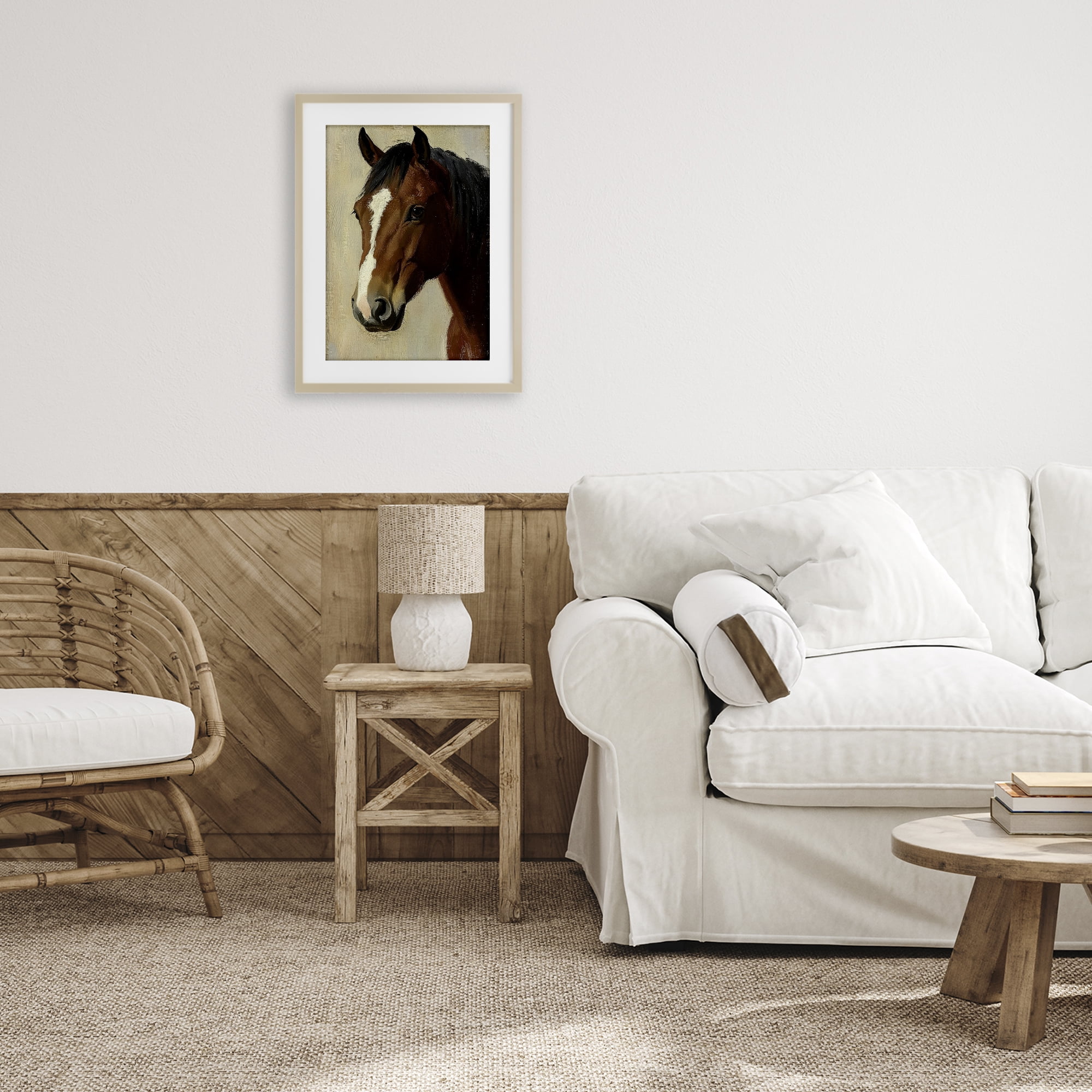 Stupell Industries Beautiful Brown Horse Portrait Birch Framed Print Under Glass, design by Petal Prints Design