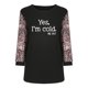 thumbnail image 4 of Camiseta informal con cuello redondo y mangas 3/4 de longitud media estampada a la moda para mujer Pompotops gfhjh18745, 4 of 8