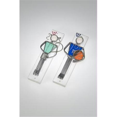Judaica Kingdom SF-MZ-3010-3002-1 Handmade Glass & Stained Glass Mezuzahs - Sports Mezuzot - Kids III Female