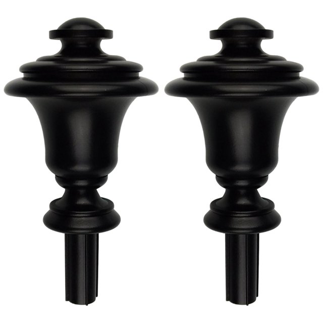 fastboy 1/2/3/5 2 Pcs Embouts de Tringle à Rideau 3/4 Pouce Remplacement pour Salon Noir 2 Pcs 1 Pce