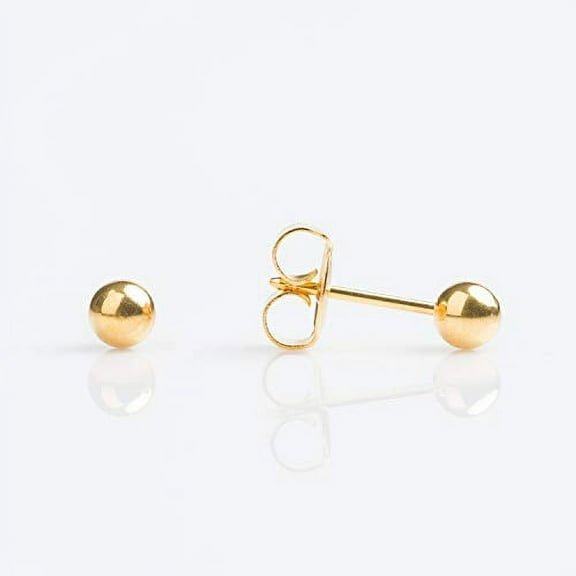 Studex Women and Men Sensitive Gold Plated Ball Stud Earrings, 4mm