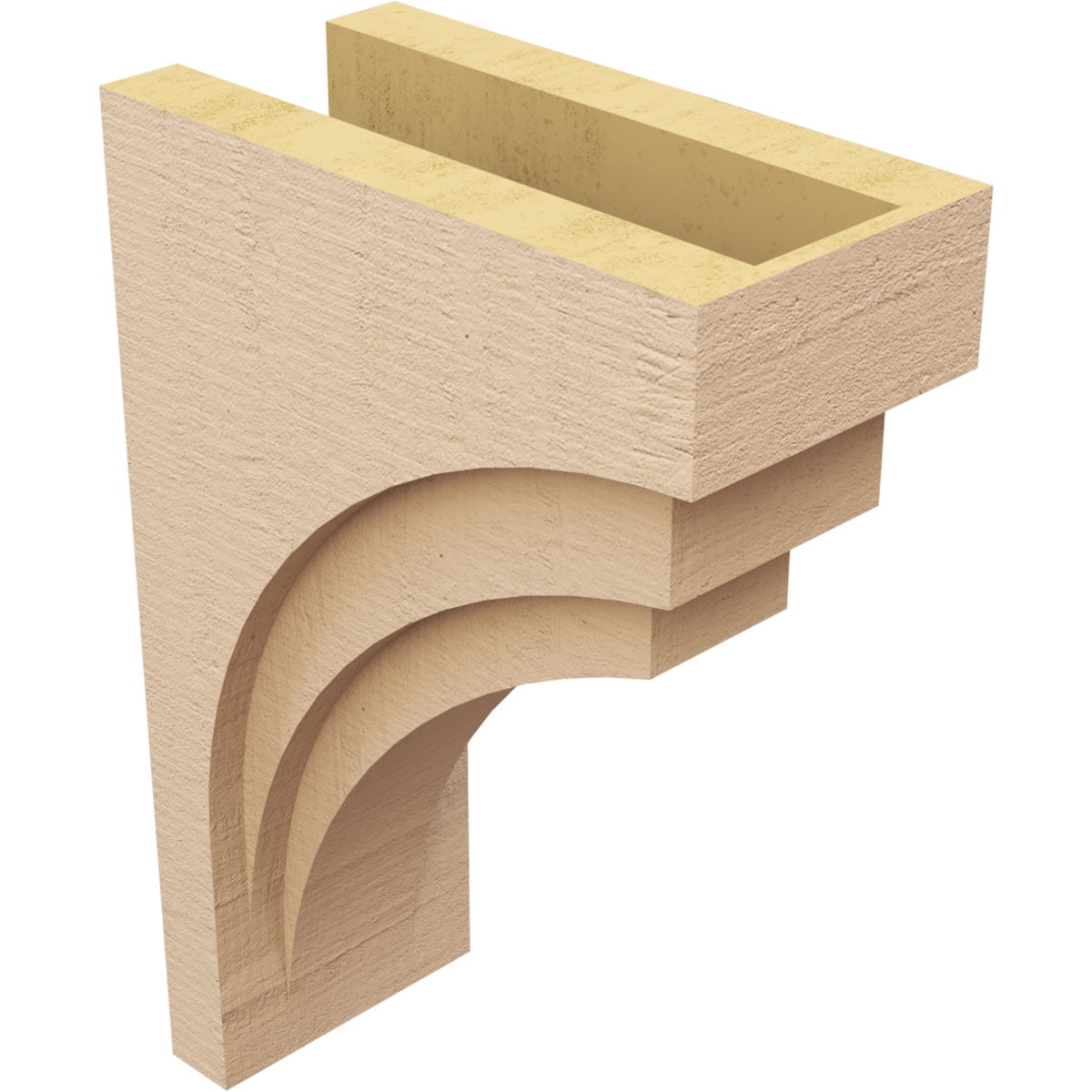 8"W x 16"D x 24"H Classic Rockford Rough Cedar Woodgrain TimberThane Corbel, Primed Tan