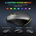 thumbnail image 5 of Wireless Keyboard and Mouse Combo - Quiet Backlit Keyboard with RGB Mouse, Rechargeable, Slim, Sleep Mode for Windows, Mac, Laptop - Space Gray-Wagpak, 5 of 7