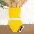 thumbnail image 4 of Tween Girls Swimming Suit Floral Side Print Tankini Swimsuit Two Piece for Big Solid Color Summer Swimwear Bathing Suit, 4 of 5